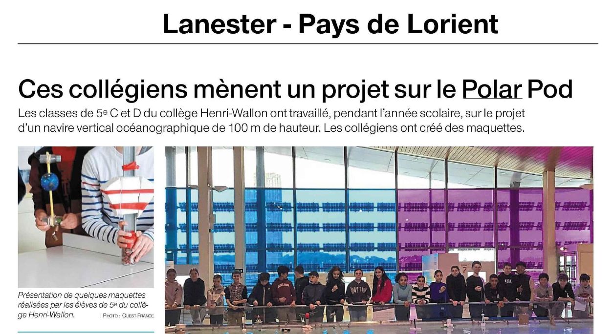 These Middle School Students are Leading a Project on the Polar Pod – Ouest-France