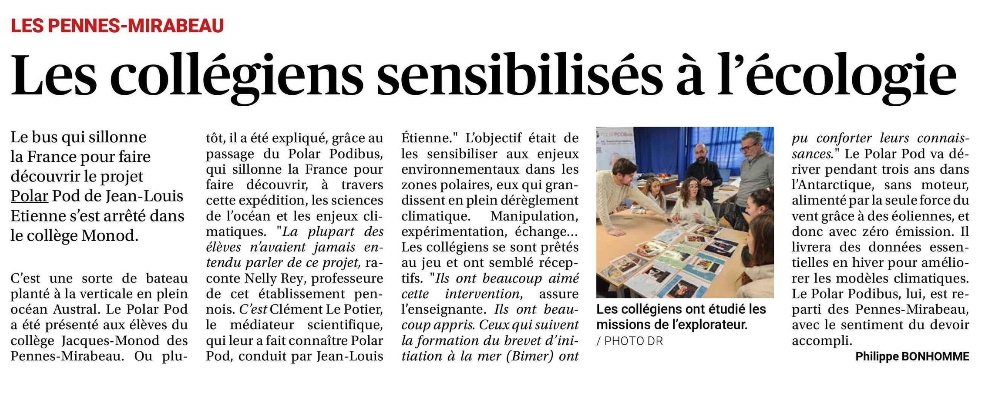 Les collégiens sensibilisés à l&rsquo;écologie – La Provence