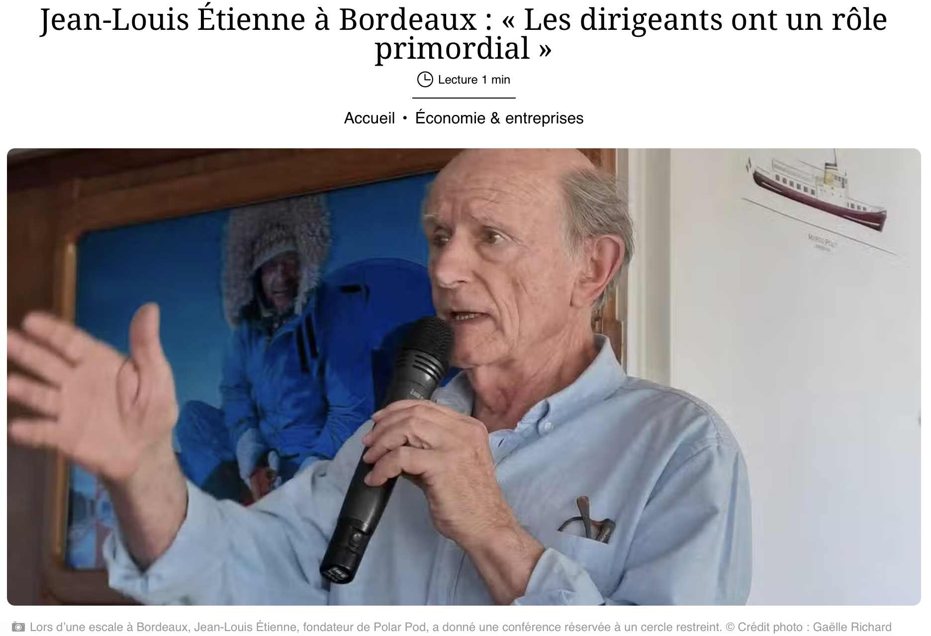 Environnement : « Les dirigeants ont un rôle primordial » – Sud Ouest