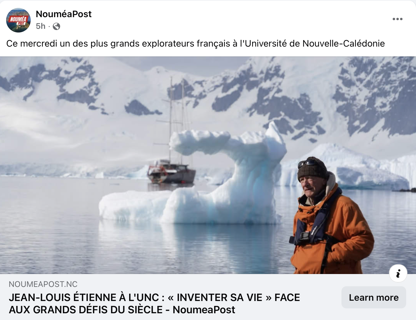JEAN-LOUIS ÉTIENNE À L’UNC : « INVENTER SA VIE » FACE AUX GRANDS DÉFIS DU SIÈCLE – NOUMÉA POST